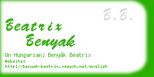 beatrix benyak business card