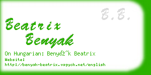 beatrix benyak business card